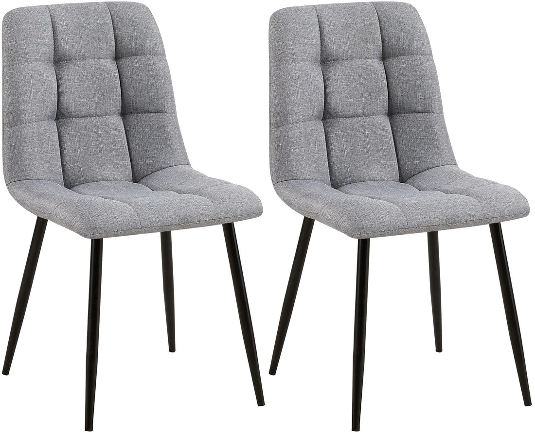 2-delige set Eetkamerstoelen - Keukenstoelen - Onderhoudsvriendelijk ontwerp Kleur donkergrijs Materiaal Stof