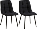 2-delige set Eetkamerstoelen - Keukenstoelen - Onderhoudsvriendelijk ontwerp Kleur zwart Materiaal Stof