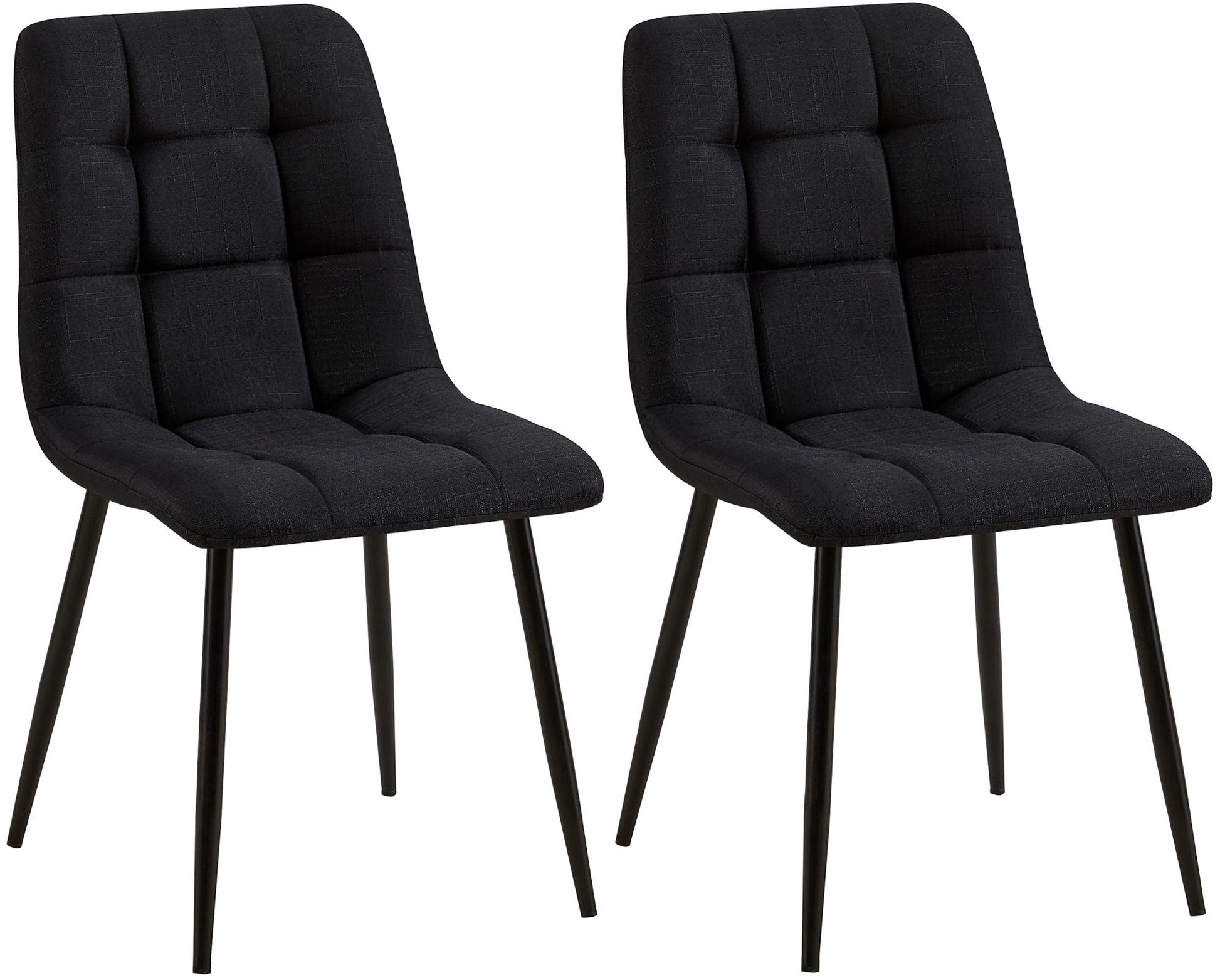 2-delige set Eetkamerstoelen - Keukenstoelen - Onderhoudsvriendelijk ontwerp Kleur zwart Materiaal Stof