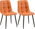 2-delige set Eetkamerstoelen - Keukenstoelen - Onderhoudsvriendelijk ontwerp Kleur oranje Materiaal Stof