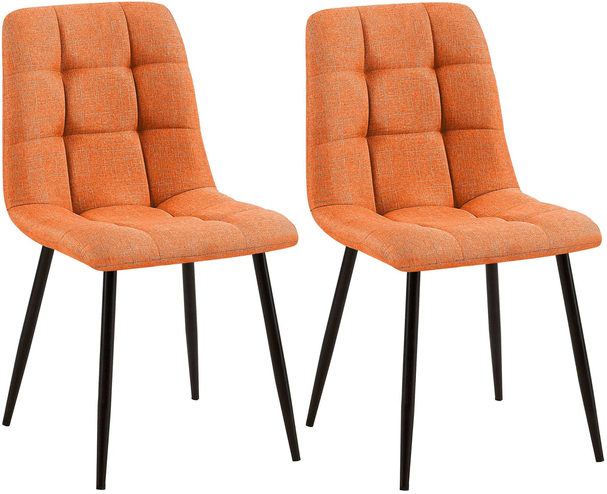 2-delige set Eetkamerstoelen - Keukenstoelen - Onderhoudsvriendelijk ontwerp Kleur oranje Materiaal Stof