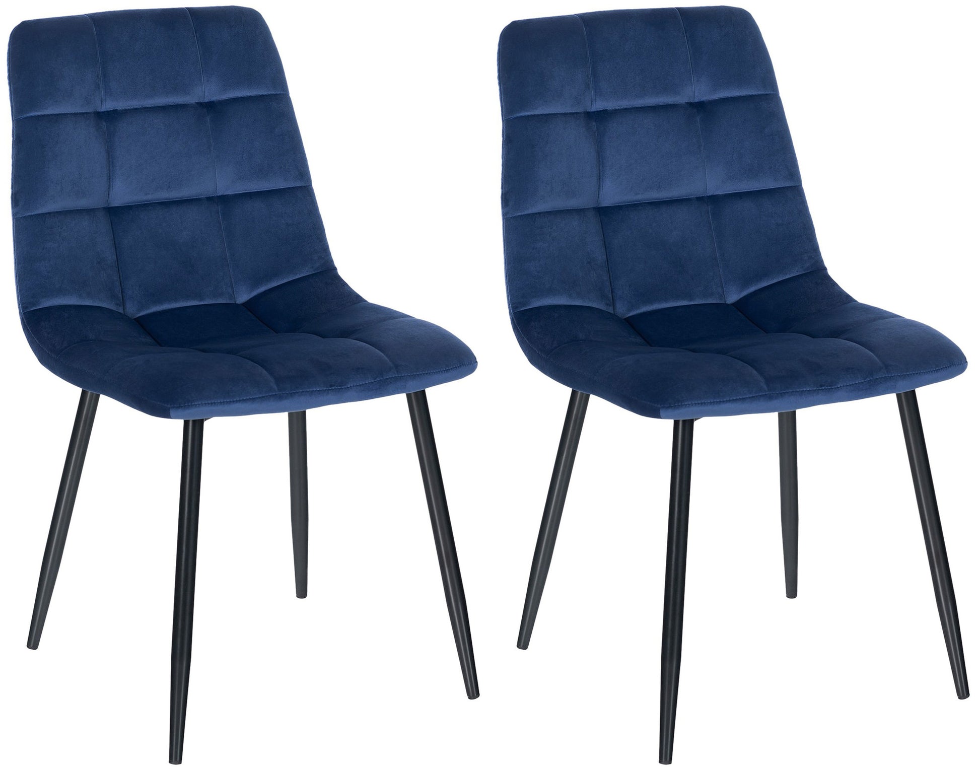2-delige set Eetkamerstoelen - Keukenstoelen - Onderhoudsvriendelijk ontwerp Kleur blauw Materiaal zacht
