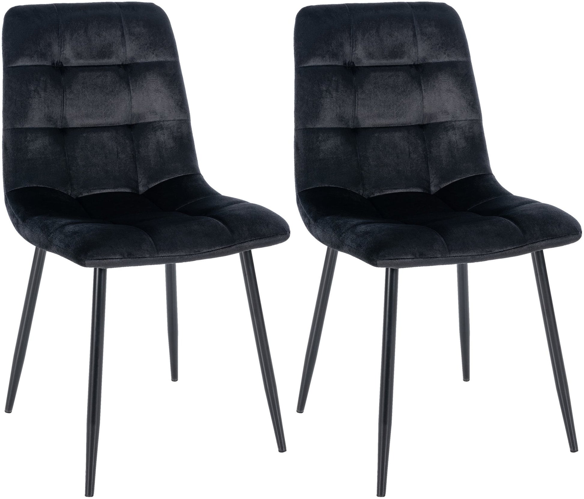2-delige set Eetkamerstoelen - Keukenstoelen - Onderhoudsvriendelijk ontwerp Kleur zwart Materiaal zacht