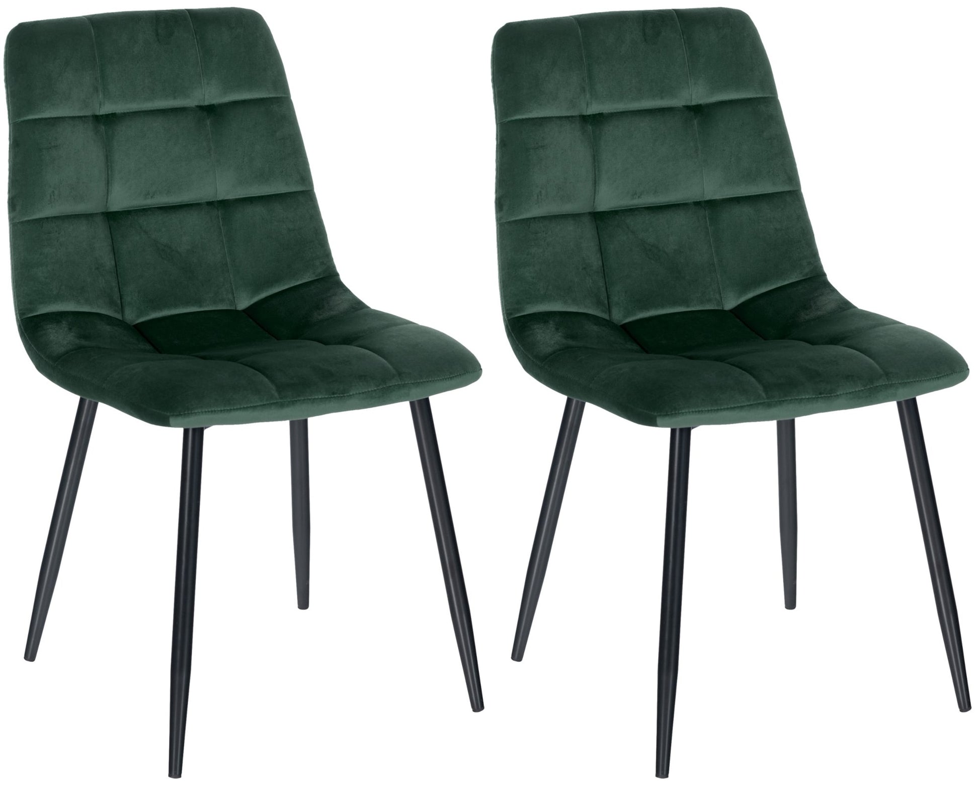 2-delige set Eetkamerstoelen - Keukenstoelen - Onderhoudsvriendelijk ontwerp Kleur groen Materiaal zacht
