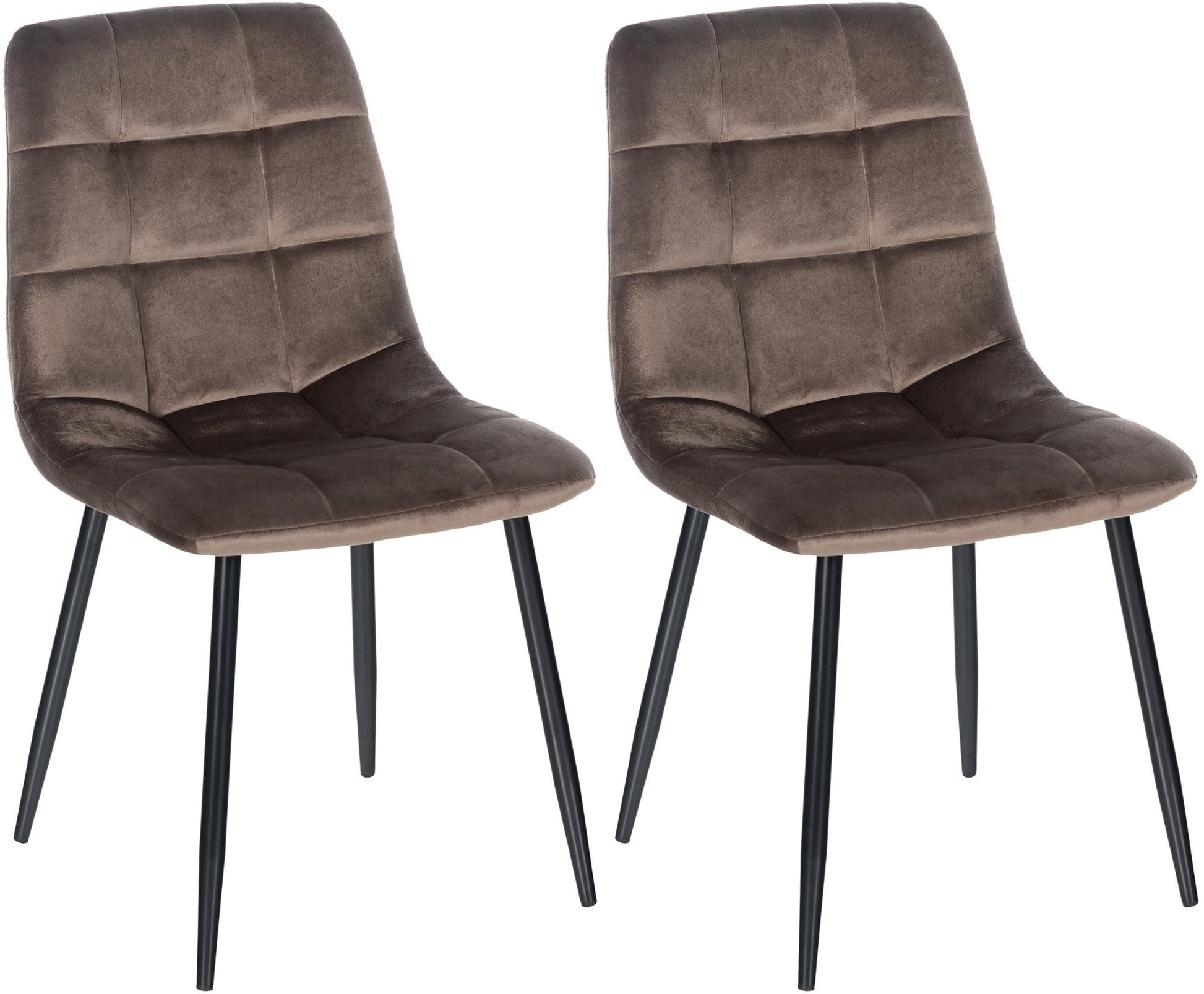 2-delige set Eetkamerstoelen - Keukenstoelen - Onderhoudsvriendelijk ontwerp Kleur bruin Materiaal zacht