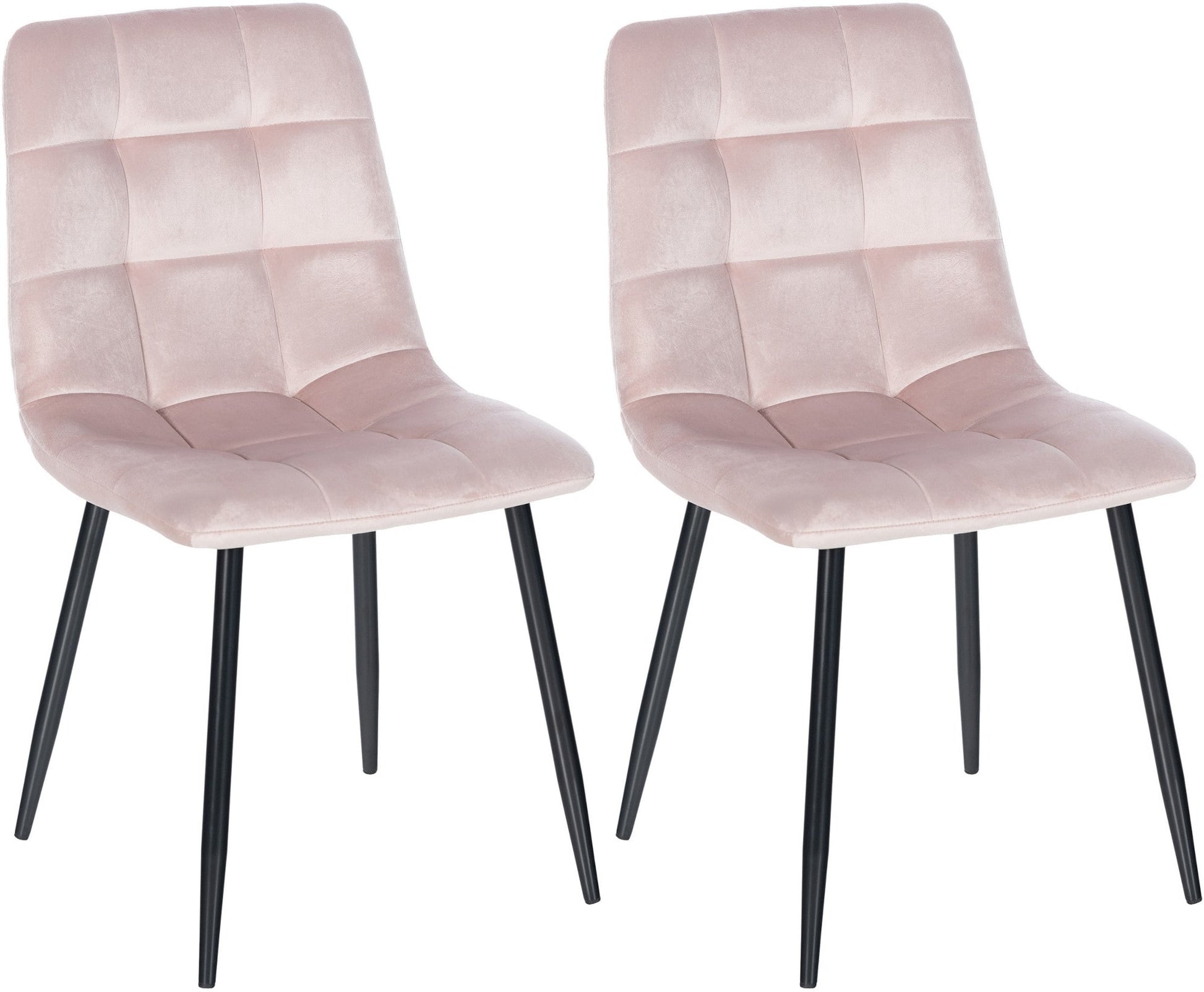 2-delige set Eetkamerstoelen - Keukenstoelen - Onderhoudsvriendelijk ontwerp Kleur roze Materiaal zacht