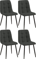 Moderne Eetkamerstoelen - Set van 4, Hoog Zitcomfort - Tijdloze Blikvangers Kleur donkergrijs