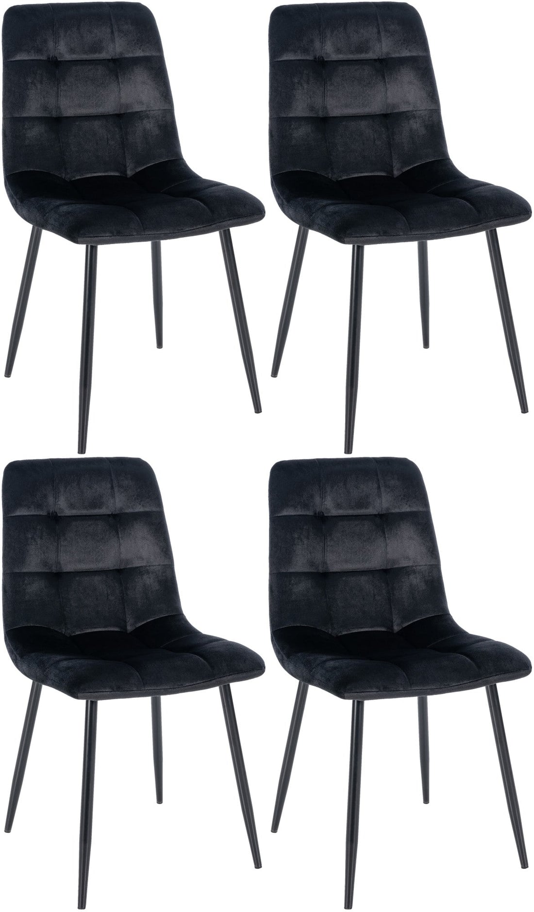 4-delige set Eetkamerstoelen - Dining Chairs - Comfortabele zitpositie, eenvoudige reiniging Kleur blauw Materiaal zacht