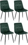 4-delige set Eetkamerstoelen - Dining Chairs - Comfortabele zitpositie, eenvoudige reiniging Kleur groen Materiaal zacht