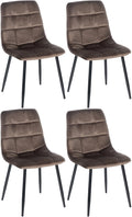 4-delige set Eetkamerstoelen - Dining Chairs - Comfortabele zitpositie, eenvoudige reiniging Kleur bruin Materiaal zacht
