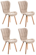 4-delige set Eetkamerstoelen - Gestoffeerde Stoelen - Optimaal Zitcomfort Kleur crème