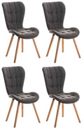4-delige set Eetkamerstoelen - Gestoffeerde Stoelen - Optimaal Zitcomfort Kleur lichtgrijs