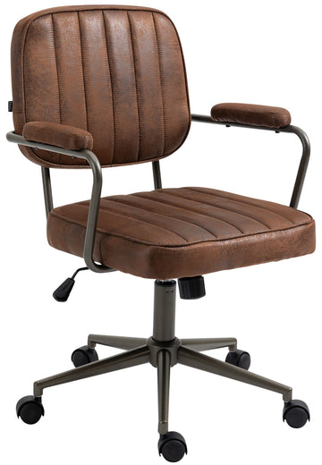 Bureaustoel, Ergonomische Stoel, Kantelfunctie & Kunstleer Comfort Kleur cognac