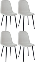 4-delige Set Eetkamerstoelen - Gezinsstoelenset - Onderhoudsvriendelijk Design Kleur crème Materiaal Stof