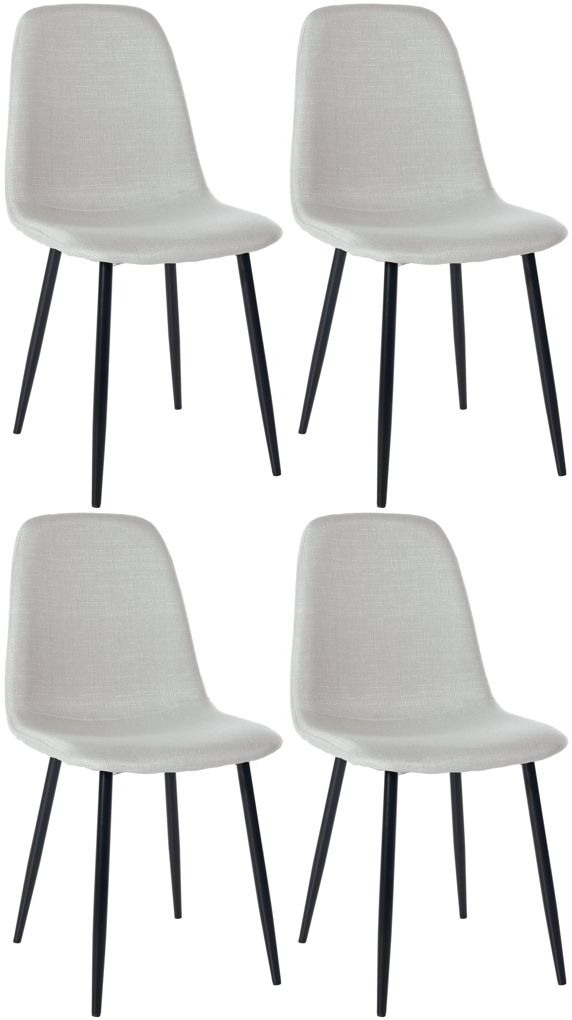 4-delige Set Eetkamerstoelen - Gezinsstoelenset - Onderhoudsvriendelijk Design Kleur crème Materiaal Stof
