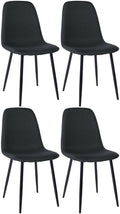 4-delige Set Eetkamerstoelen - Gezinsstoelenset - Onderhoudsvriendelijk Design Kleur zwart Materiaal Stof