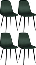 4-delige Set Eetkamerstoelen - Gezinsstoelenset - Onderhoudsvriendelijk Design Kleur groen Materiaal zacht