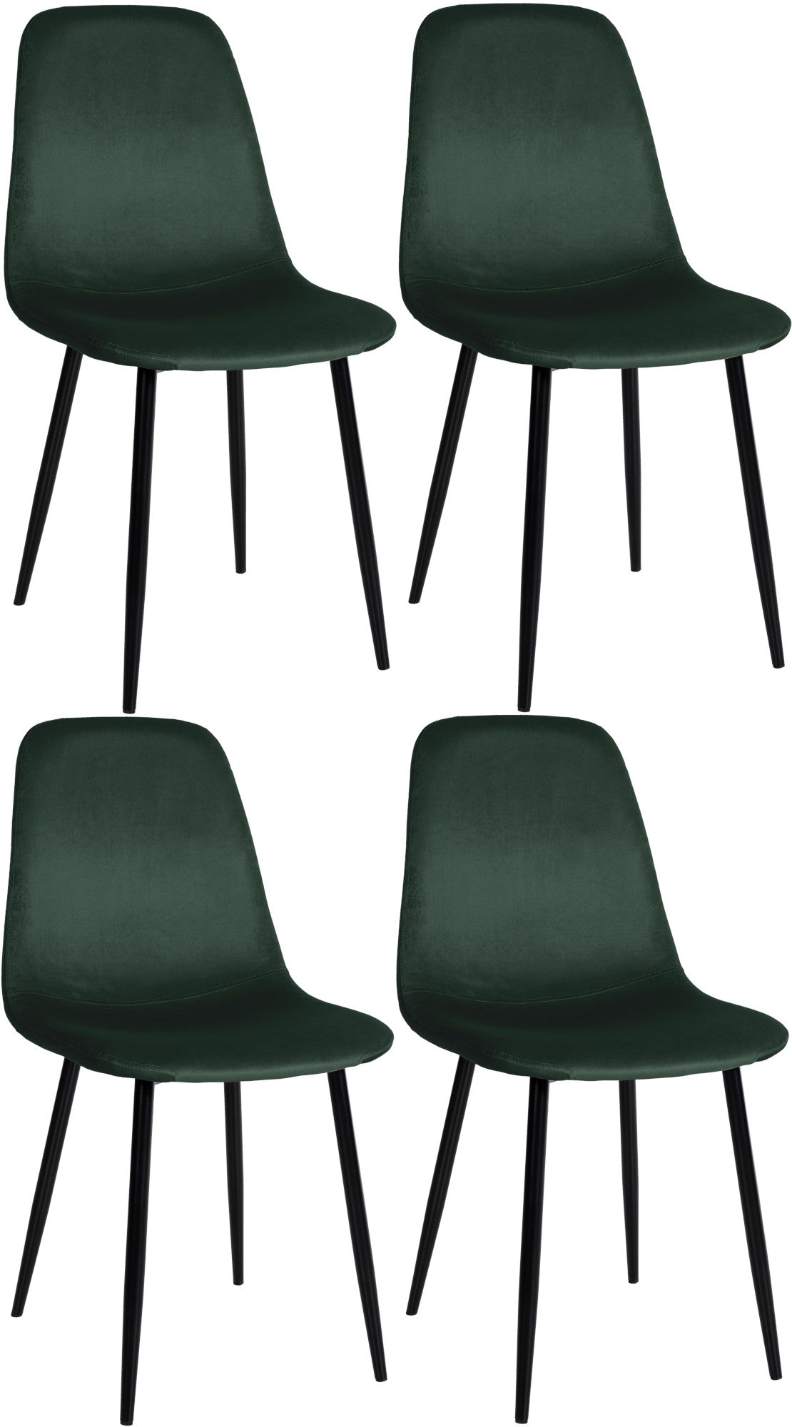 4-delige Set Eetkamerstoelen - Gezinsstoelenset - Onderhoudsvriendelijk Design Kleur groen Materiaal zacht