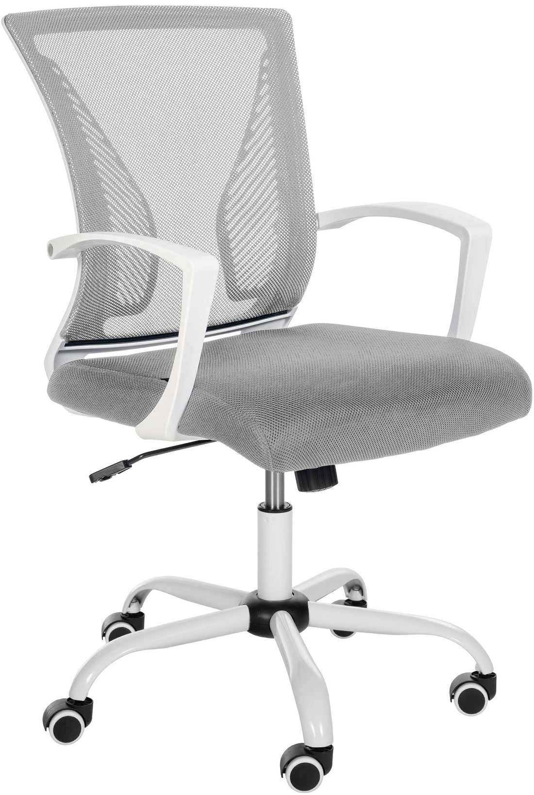 Ergonomische Bureaustoel - Kantoorstoel - Traploos Verstelbaar Comfort Onderstel Kleur wit Kleur lila
