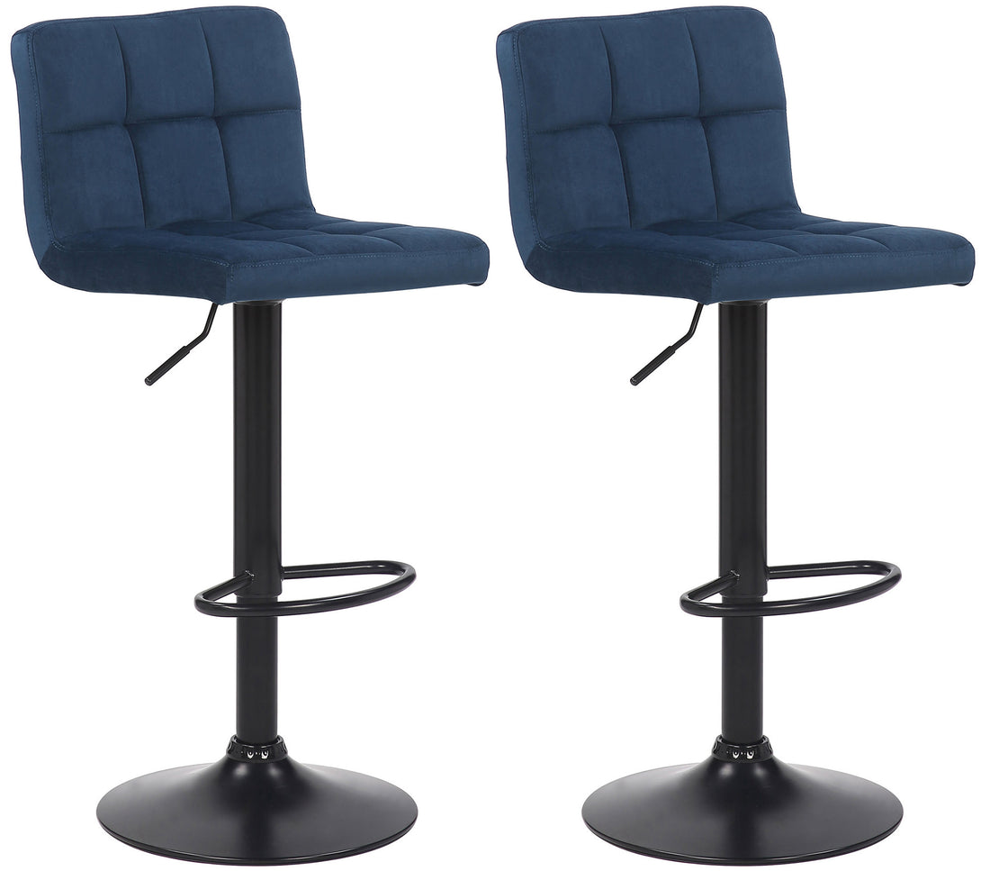 2-delige set Barkrukken - Keukenkrukken - In hoogte verstelbaar en modern design Kleur blauw