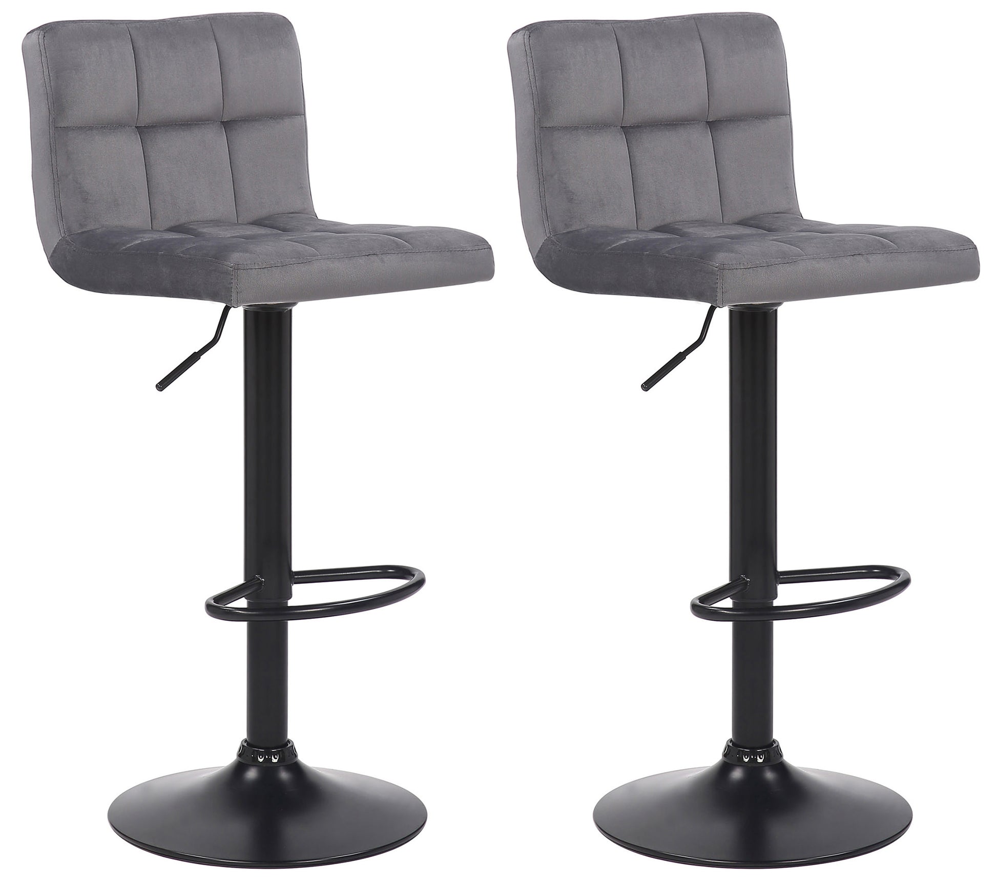 2-delige set Barkrukken - Keukenkrukken - In hoogte verstelbaar en modern design Kleur grijs