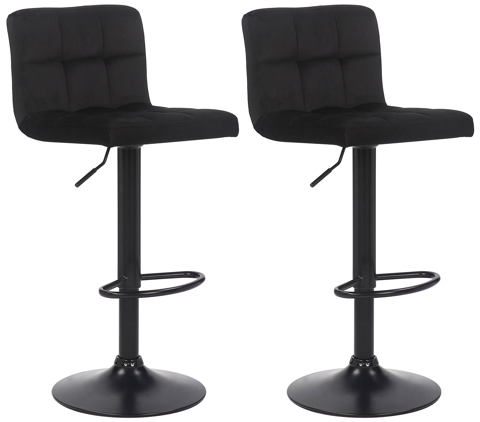 2-delige set Barkrukken - Keukenkrukken - In hoogte verstelbaar en modern design Kleur zwart