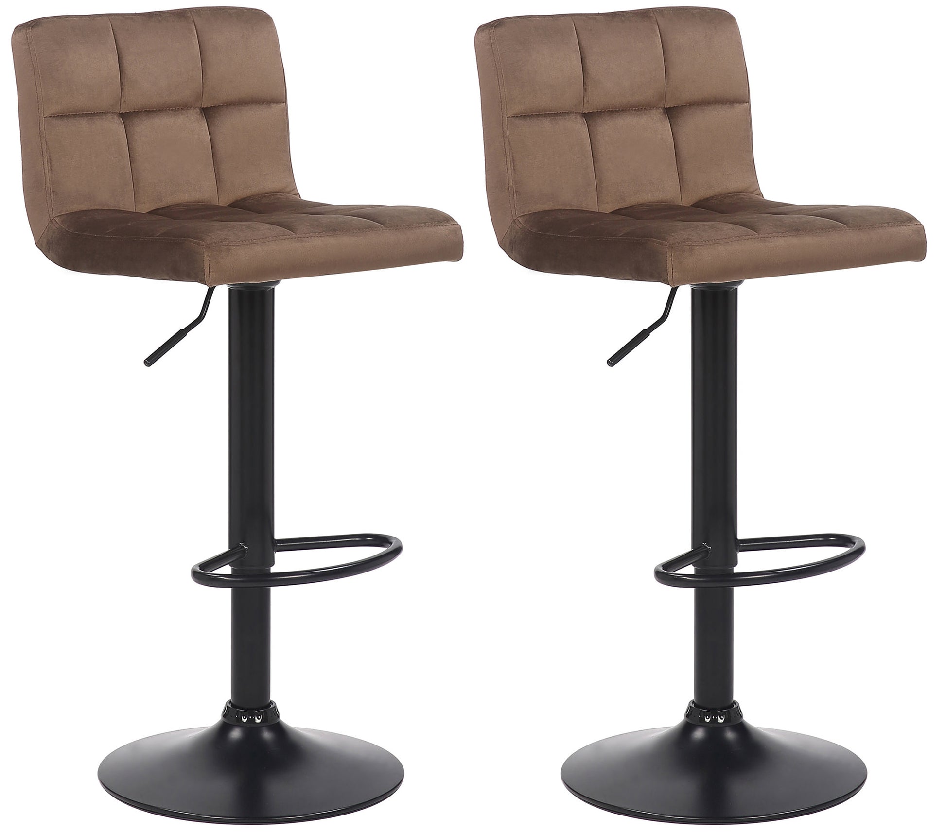 2-delige set Barkrukken - Keukenkrukken - In hoogte verstelbaar en modern design Kleur bruin