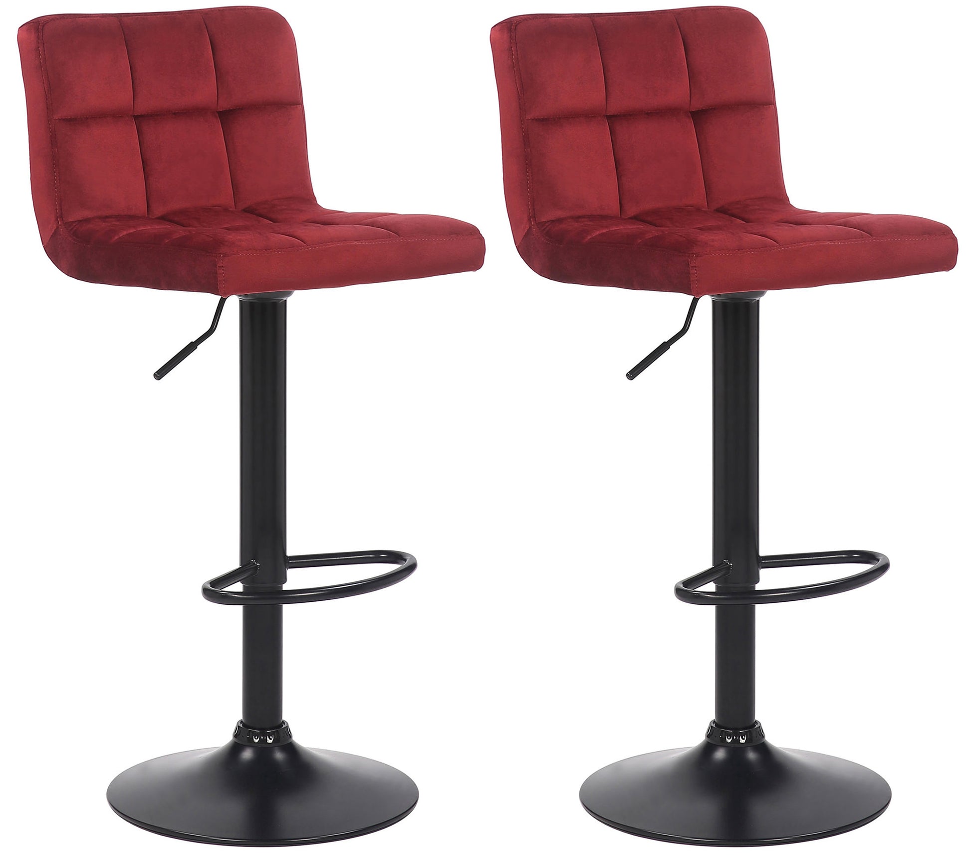2-delige set Barkrukken - Keukenkrukken - In hoogte verstelbaar en modern design Kleur rood