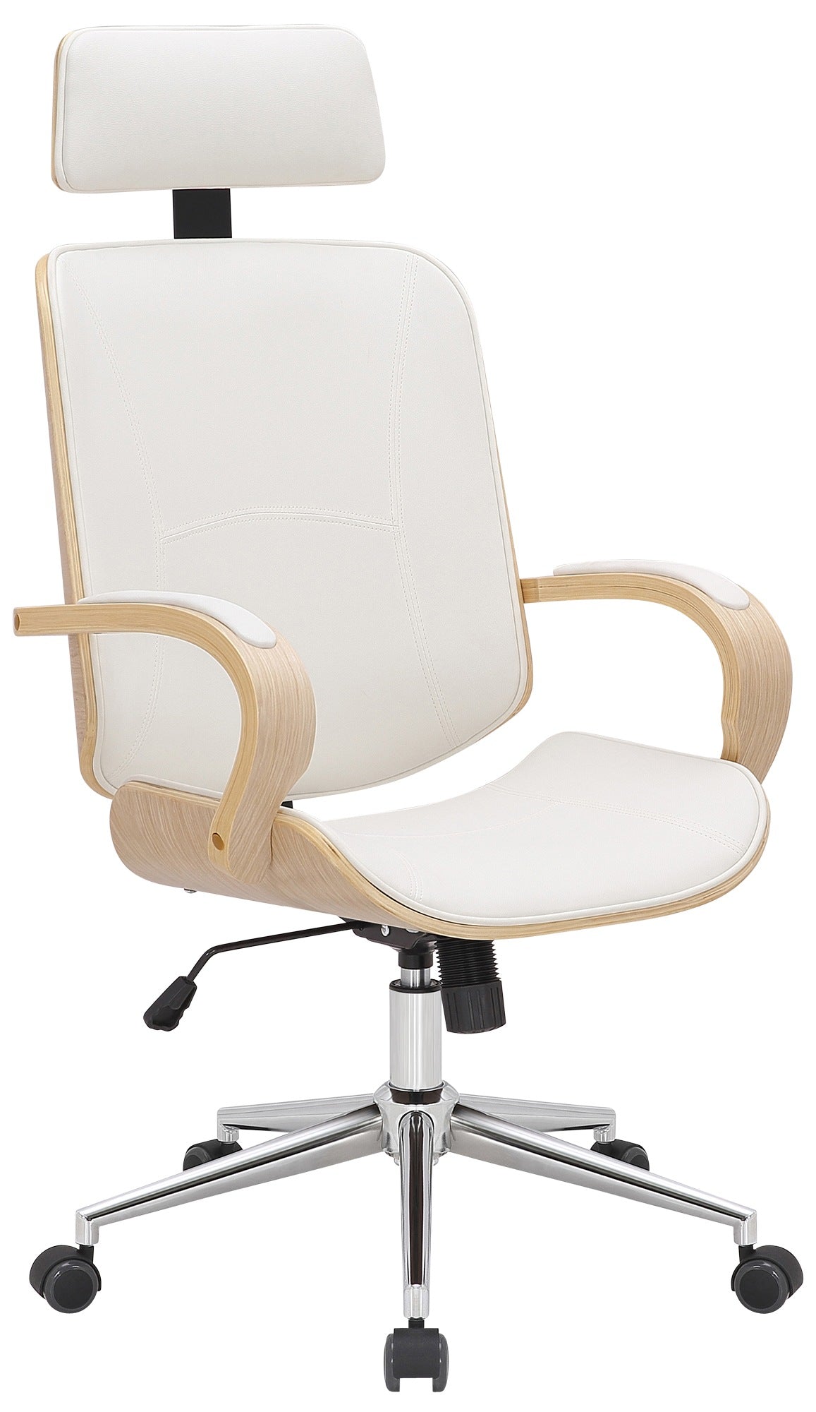 Ergonomische Bureaustoel - Zitstoel - Verstelbaar Comfort, Geschikt voor Kantoor en Thuis Kleur natuurlijk/wit