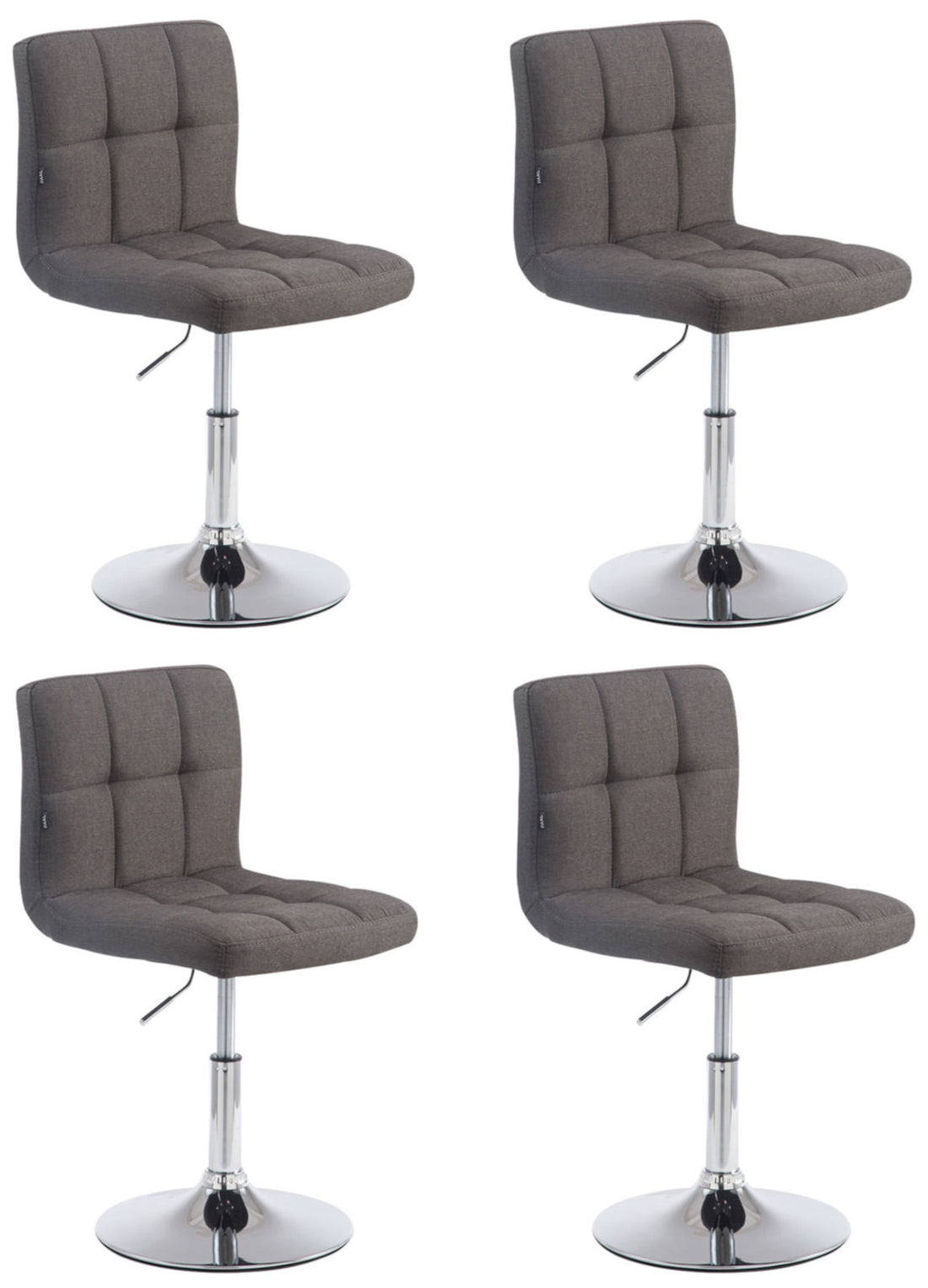 4-delige set Loungerstoelen - Draaiende Lounger - Onderhoudsvriendelijk, Verstelbare Hoogte Kleur donkergrijs