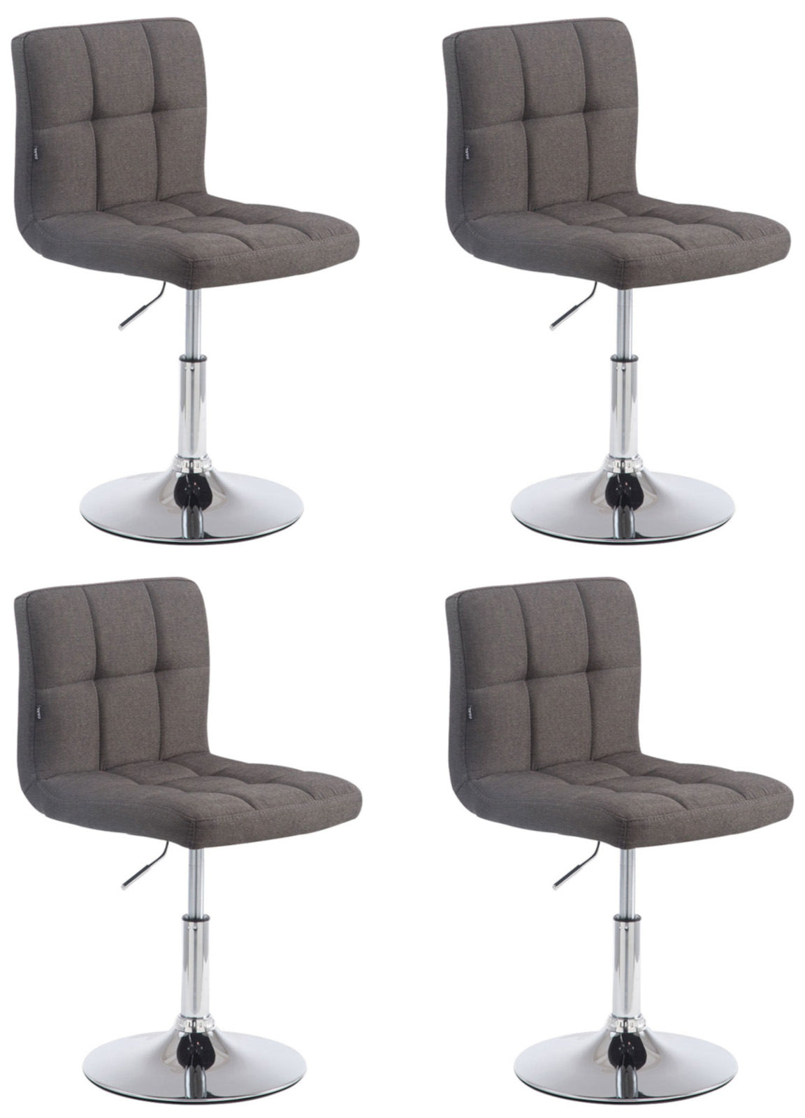 4-delige set Loungerstoelen - Draaiende Lounger - Onderhoudsvriendelijk, Verstelbare Hoogte Kleur donkergrijs