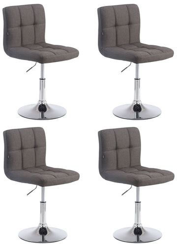 4-delige set Loungerstoelen - Draaiende Lounger - Onderhoudsvriendelijk, Verstelbare Hoogte Kleur donkergrijs