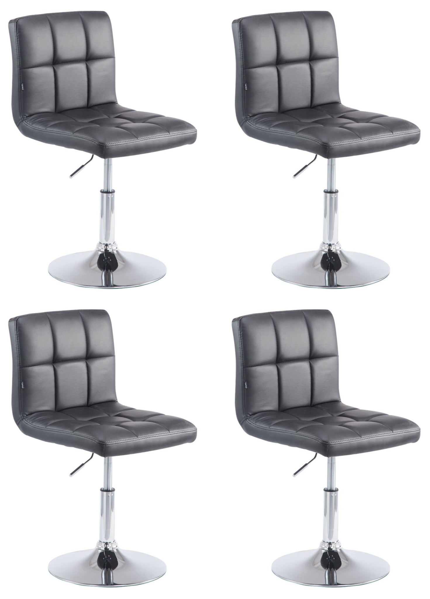 4-delige Loungeset - Comfortabele Stoelset - Kunstleder, Snel Reinigbaar Design Kleur zwart