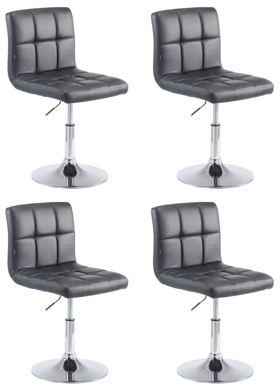 4-delige Loungeset - Comfortabele Stoelset - Kunstleder, Snel Reinigbaar Design Kleur zwart