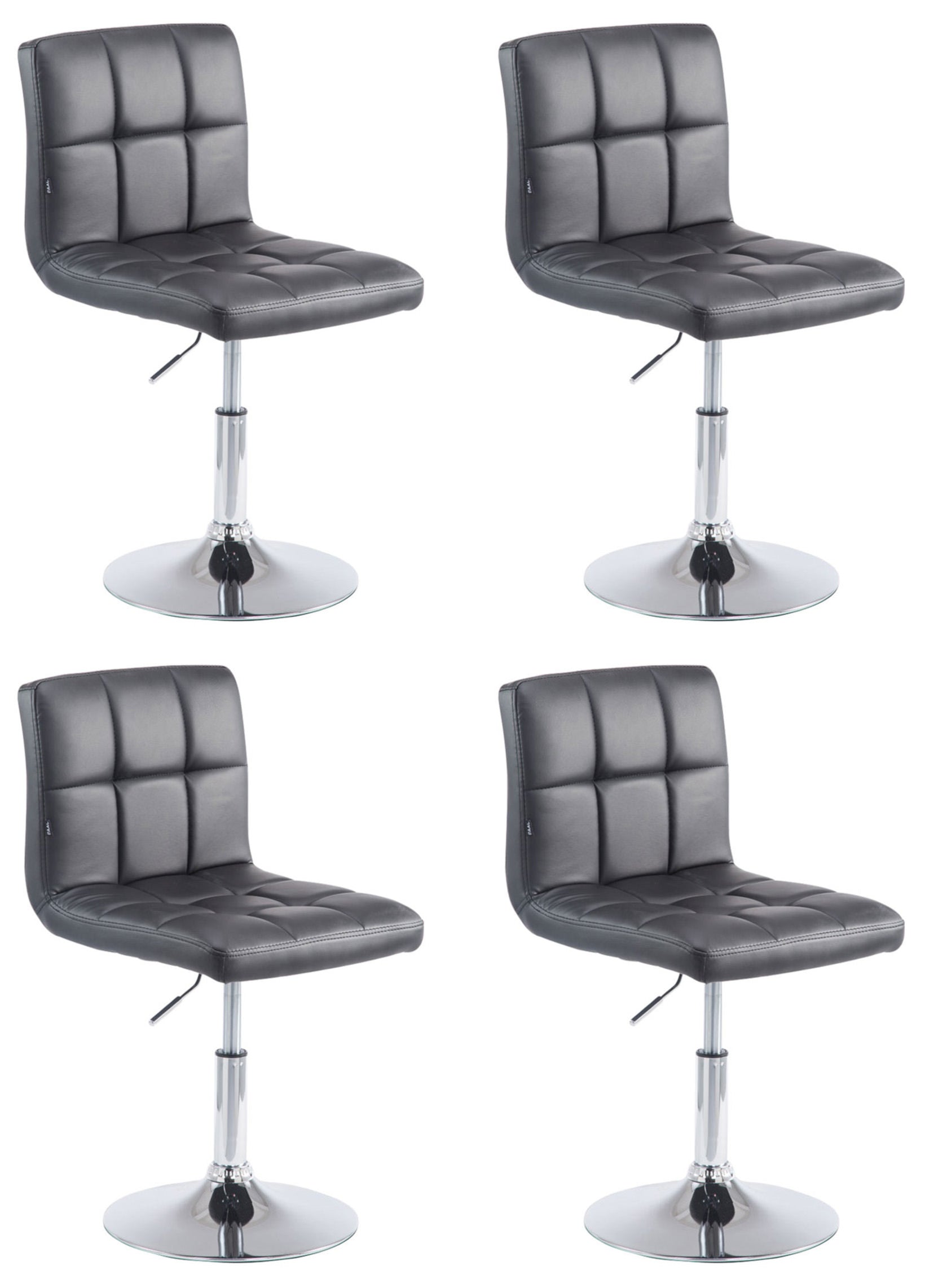 4-delige Loungeset - Comfortabele Stoelset - Kunstleder, Snel Reinigbaar Design Kleur zwart