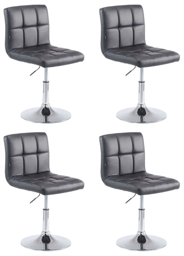4-delige Loungeset - Comfortabele Stoelset - Kunstleder, Snel Reinigbaar Design Kleur zwart
