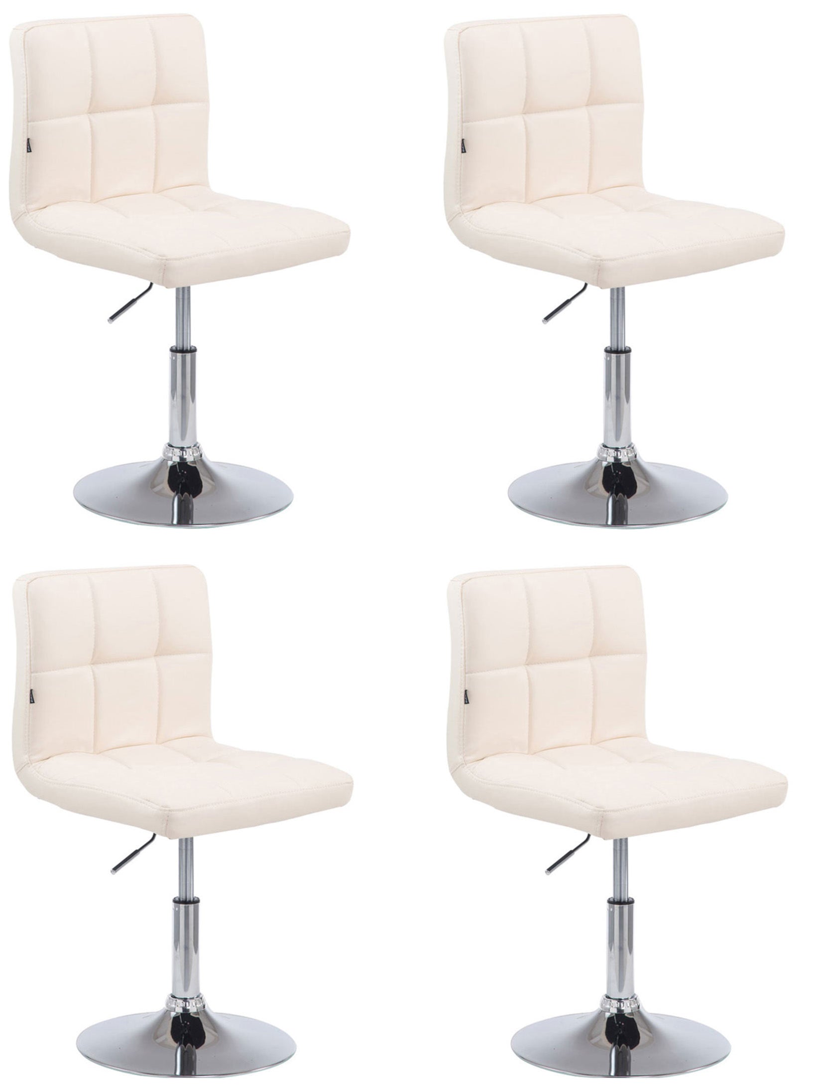 4-delige Loungeset - Comfortabele Stoelset - Kunstleder, Snel Reinigbaar Design Kleur crème