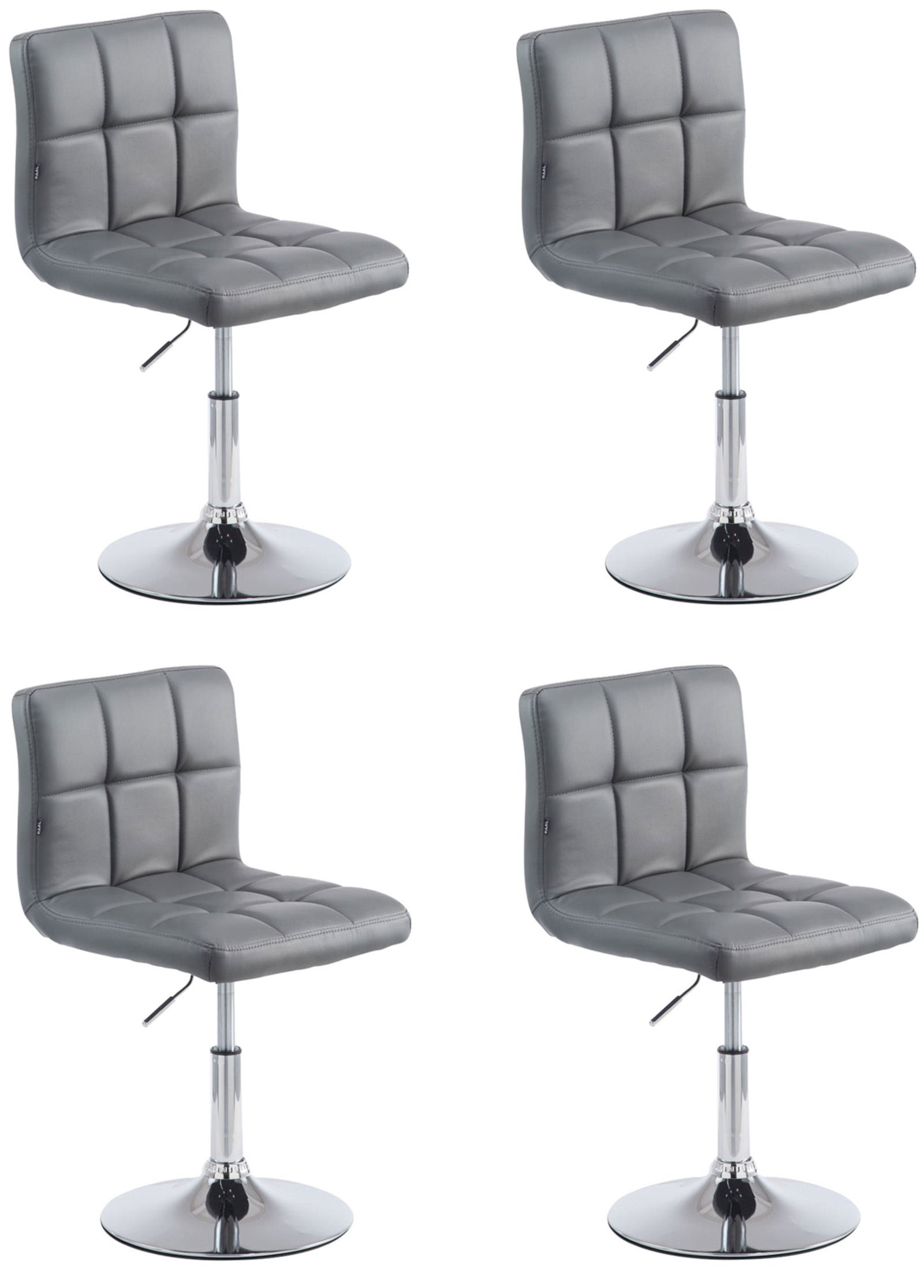 4-delige Loungeset - Comfortabele Stoelset - Kunstleder, Snel Reinigbaar Design Kleur grijs