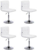 4-delige Loungeset - Comfortabele Stoelset - Kunstleder, Snel Reinigbaar Design Kleur wit