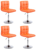 4-delige Loungeset - Comfortabele Stoelset - Kunstleder, Snel Reinigbaar Design Kleur oranje