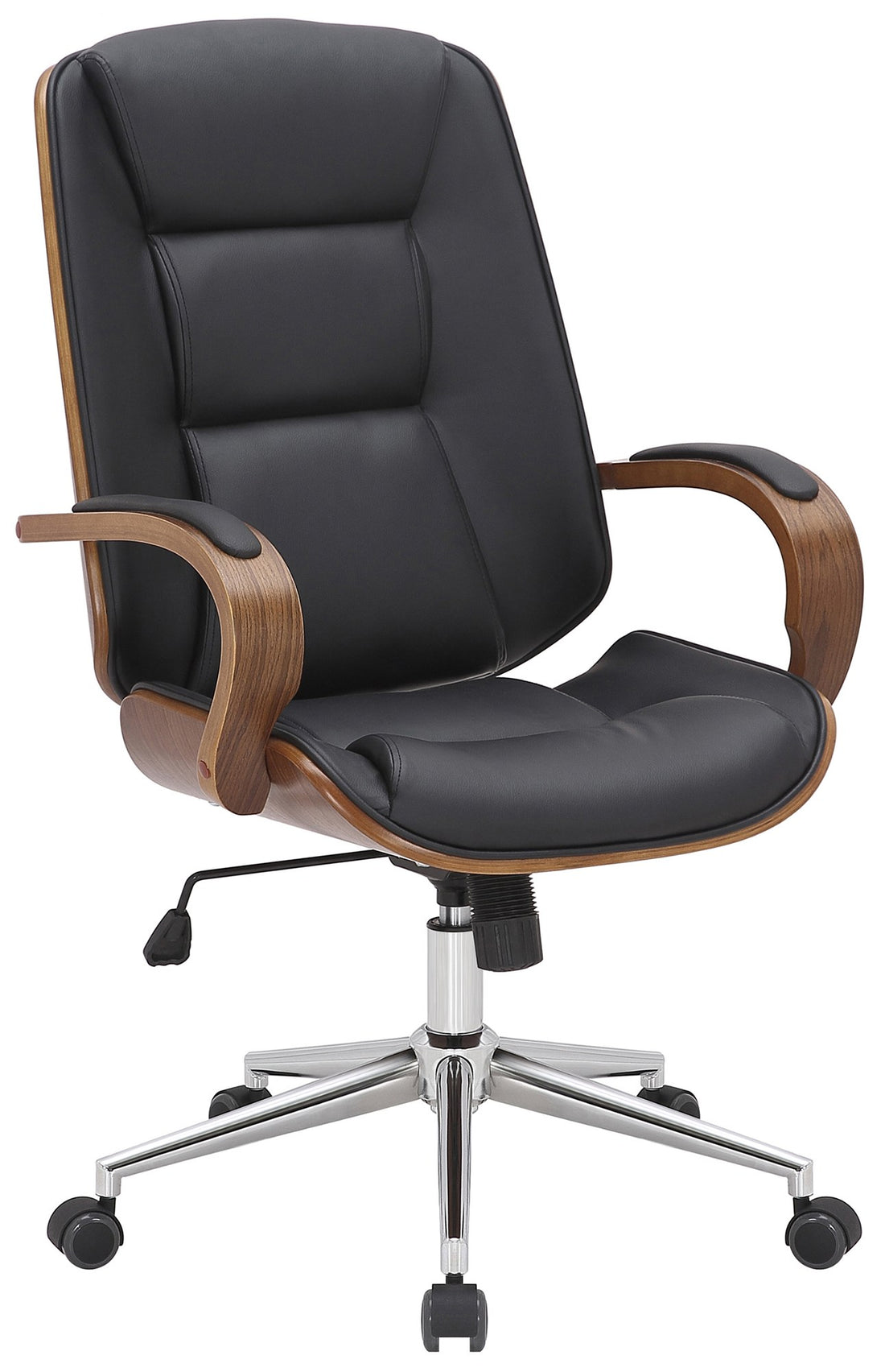 Directiebureaustoel - Lederen Stoel - Ergonomisch Comfort, Luxe Design Kleur walnoot/zwart