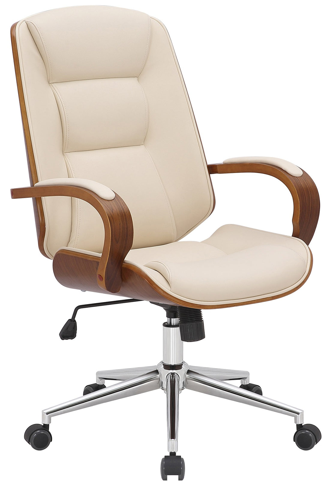 Directiebureaustoel - Lederen Stoel - Ergonomisch Comfort, Luxe Design Kleur walnoot/zwart