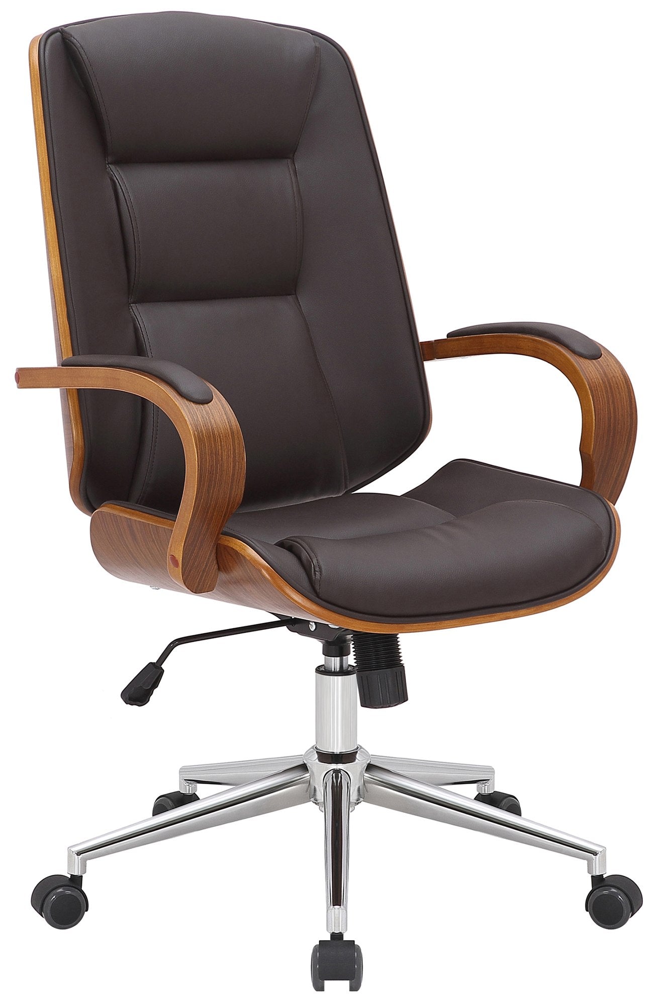 Directiebureaustoel - Lederen Stoel - Ergonomisch Comfort, Luxe Design Kleur walnoot/braun