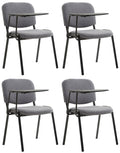 4-delige Conferentiestoelenset - Vergaderstoelen - Inclusief Klaptafeltje Kleur grijs