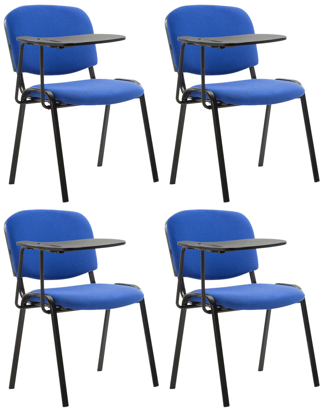 4-Persoons Set Vergaderstoelen - Conferentiestoelen - Comfortabele Stoffering Kleur blauw