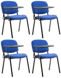 4-Persoons Set Vergaderstoelen - Conferentiestoelen - Comfortabele Stoffering Kleur blauw