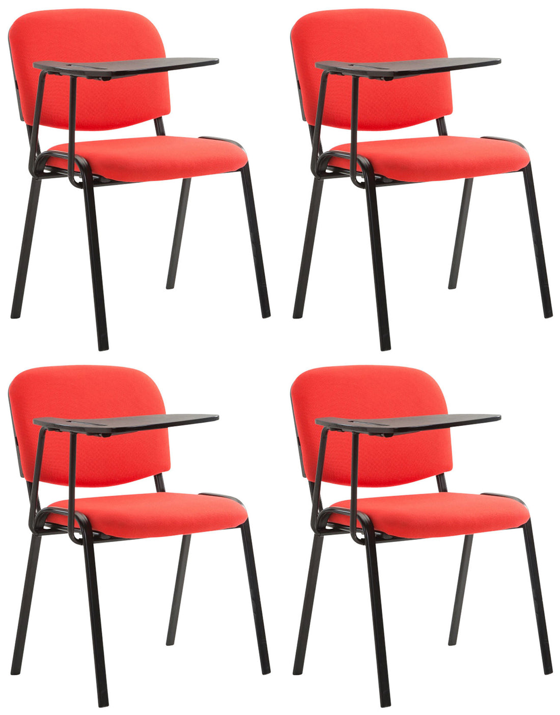 4-delige Conferentiestoelenset - Vergaderstoelen - Inclusief Klaptafeltje Kleur grijs