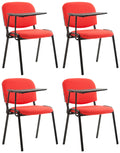 4-delige Conferentiestoelenset - Vergaderstoelen - Inclusief Klaptafeltje Kleur rood