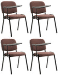 4-delige Conferentiestoelenset - Vergaderstoelen - Inclusief Klaptafeltje Kleur bruin
