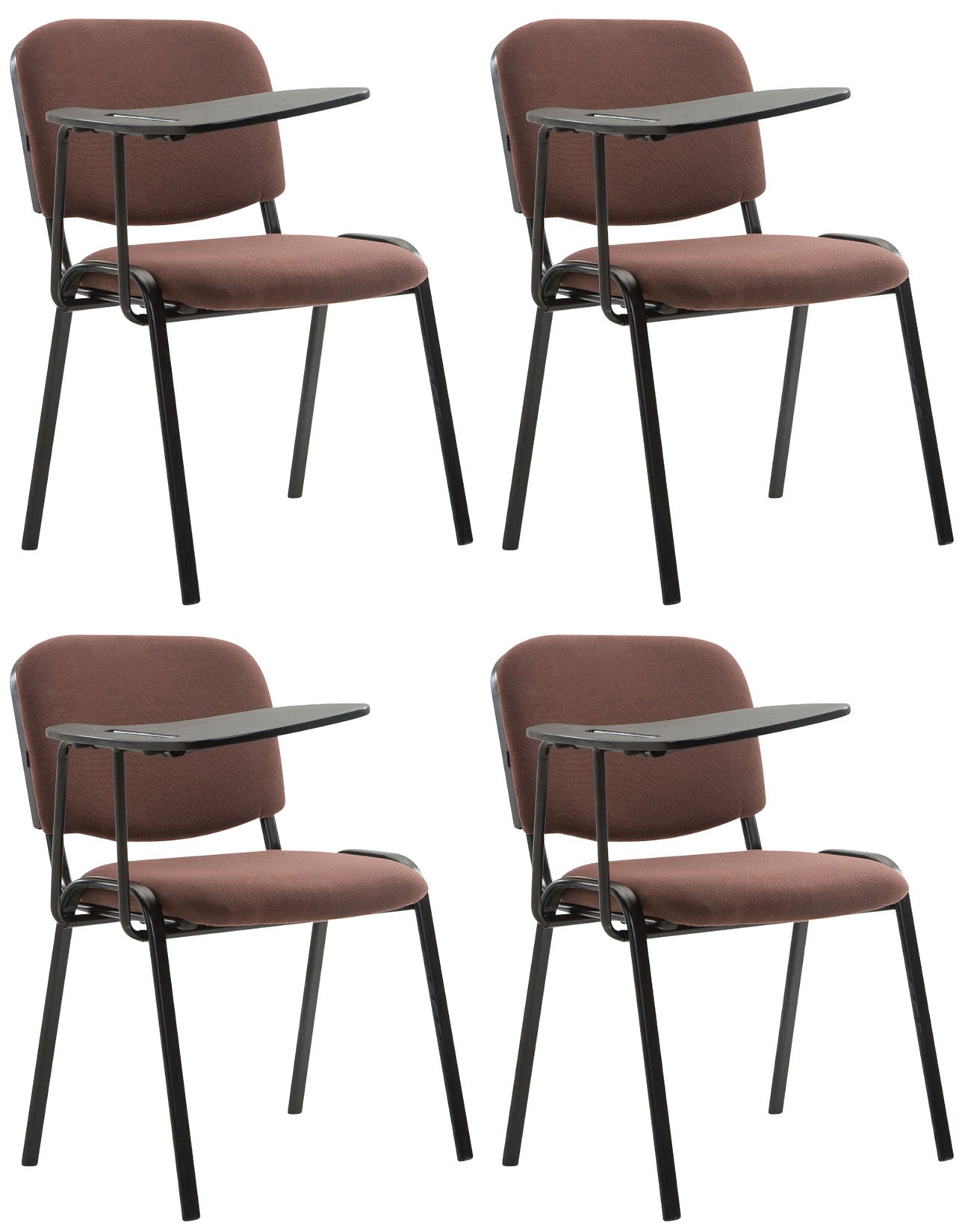 4-delige Conferentiestoelenset - Vergaderstoelen - Inclusief Klaptafeltje Kleur bruin